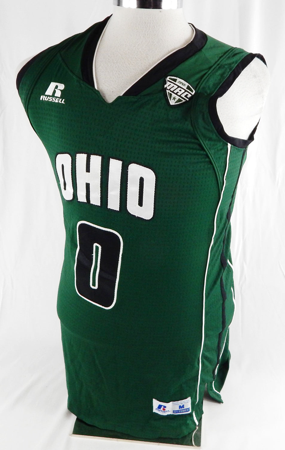 2014-15 Ohio Bobcats #0 Game Issued Green Jersey Basketball M 604