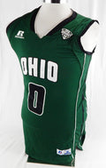2014-15 Ohio Bobcats #0 Game Issued Green Jersey Basketball M 604