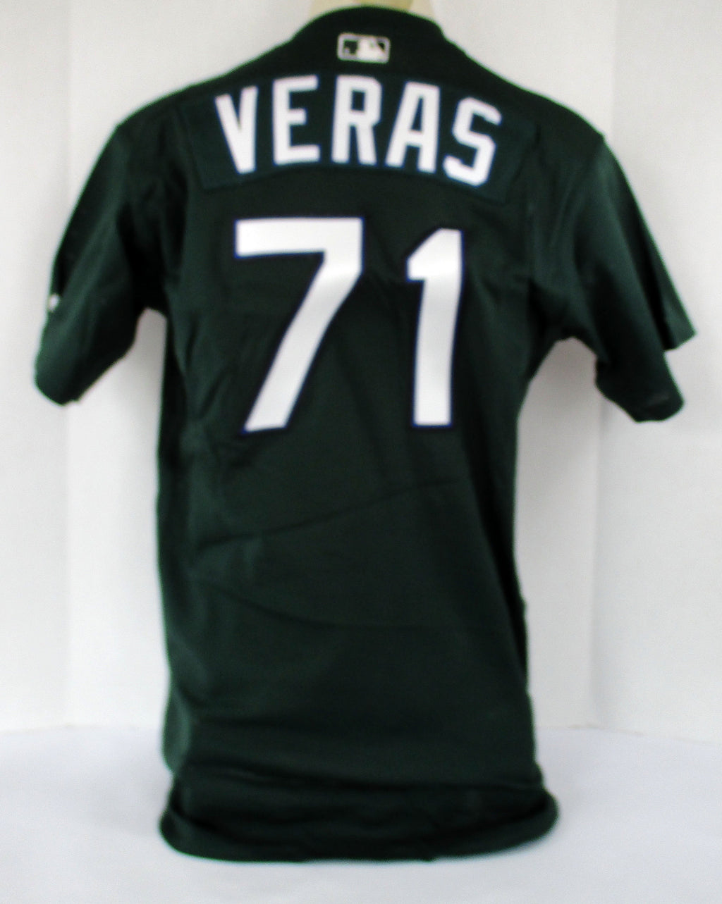 2001-02 Tampa Bay Devil Rays Jose Veras #71 Game Issued Green Jersey BP ST 6701