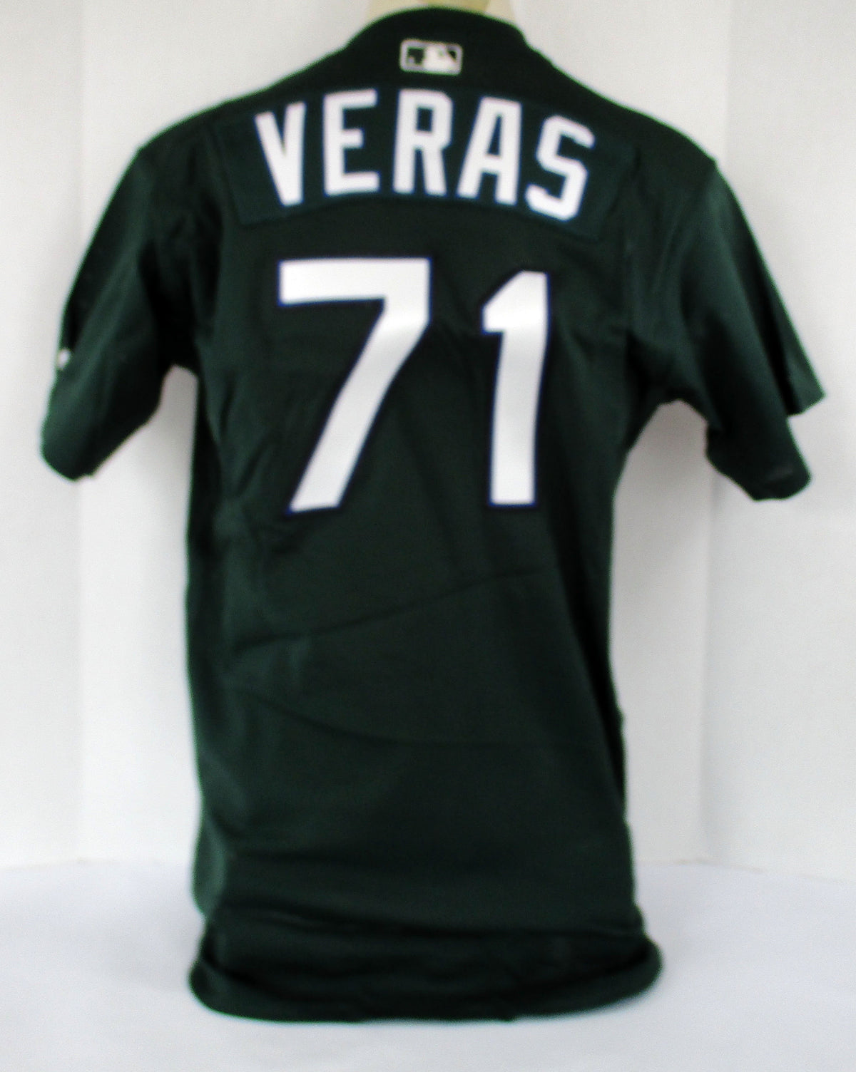 2001-02 Tampa Bay Devil Rays Jose Veras #71 Game Issued Green Jersey BP ST 6701