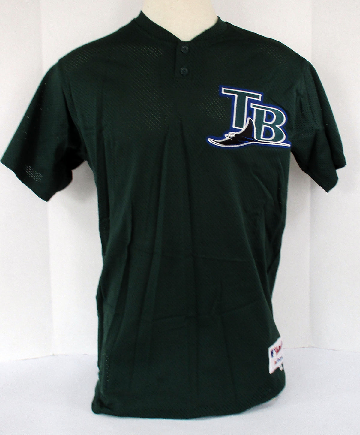 2001-02 Tampa Bay Devil Rays Jose Veras #71 Game Issued Green Jersey BP ST 6701 Pic2