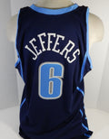 2005-06 Utah Jazz Othyus Jeffers #6 Game Issued Navy Jersey 48 DP13838