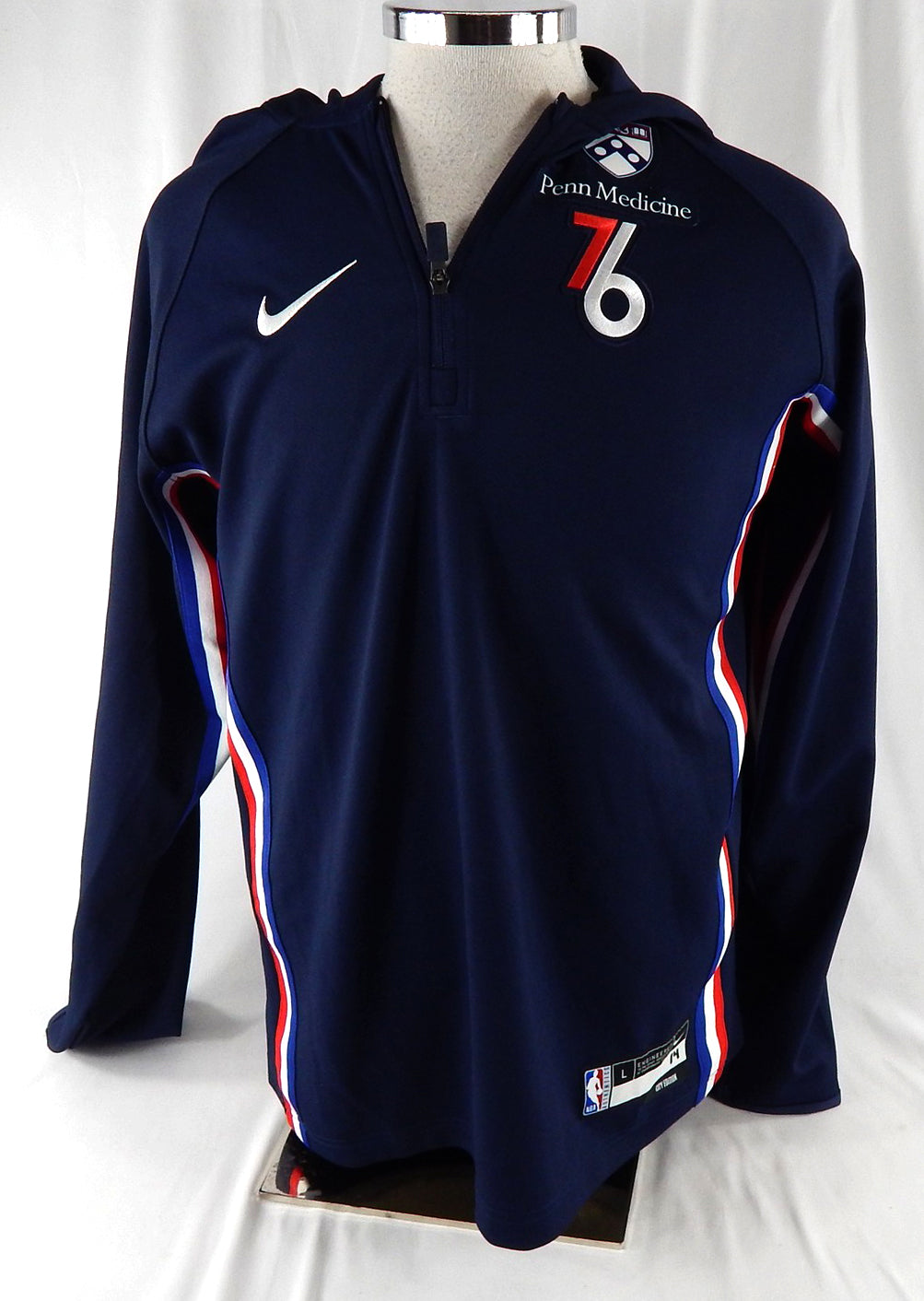 2025-26 Philadelphia 76ers Dalen Terry #14 Game Used Navy WU Jacket City 46