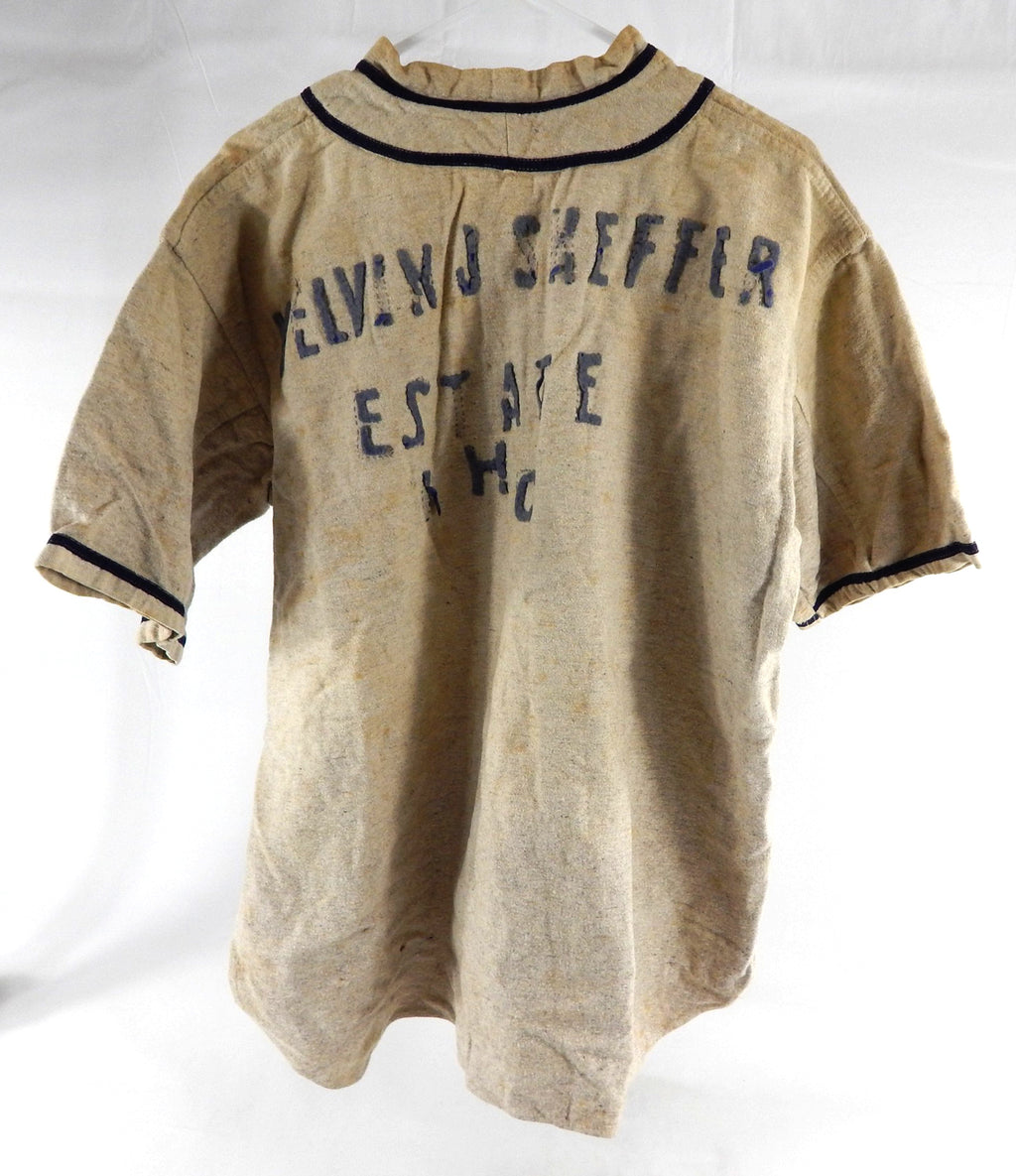 Melvin J Sheffer Estate # Game Used Cream Flannel Jersey 870 Pic2