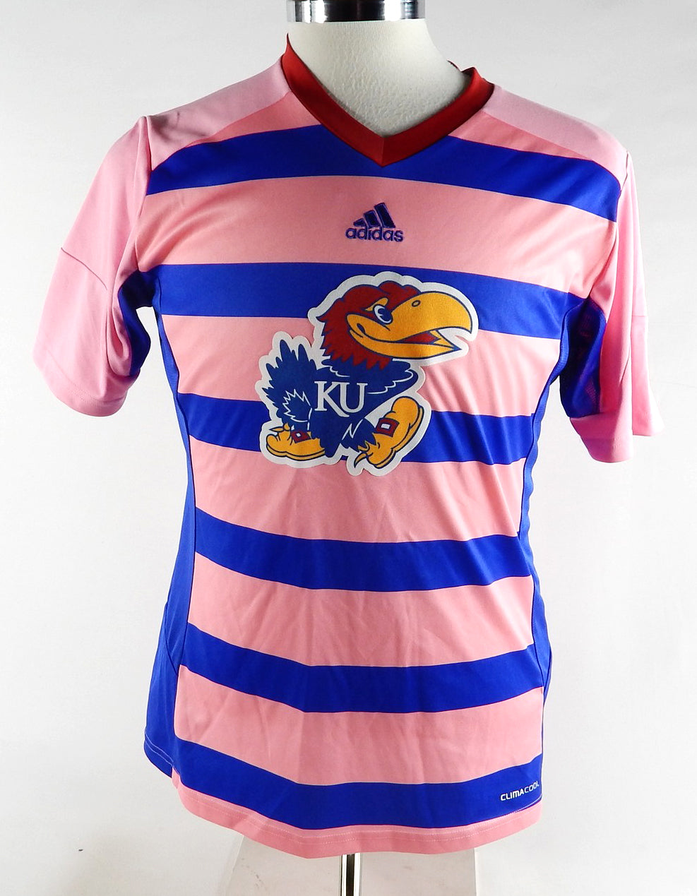 2015-16 Kansas Jayhawks Game Used Pink Jersey Soccer Breast Cancer L 928
