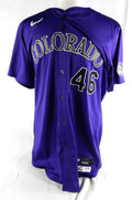 2024 Colorado Rockies Jeff Criswell #46 Game Issued Pos Used Purple Jersey 46 16