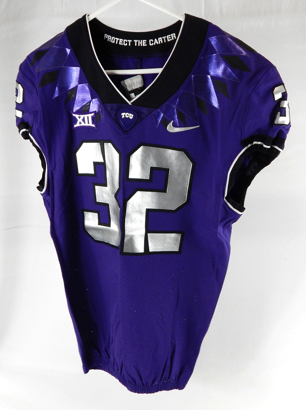 2019-24 Texas Christian TCU Frogs #32 Game Used Purple Jersey Football NP R 42 0