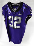 2019-24 Texas Christian TCU Frogs #32 Game Used Purple Jersey Football NP R 42 0