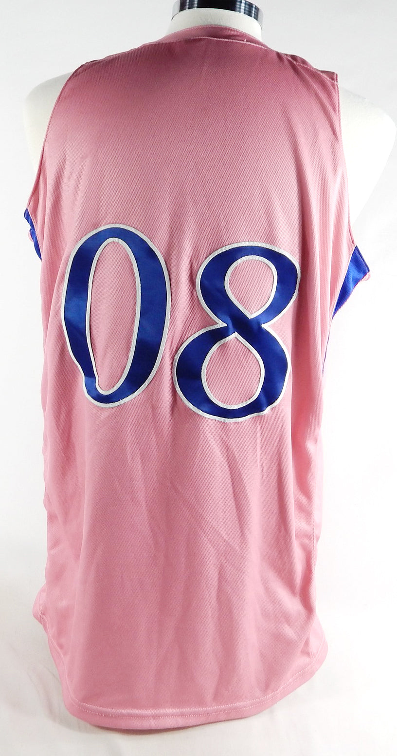 2007-08 Kansas Jayhawks #8 Game Issued Pink Jersey Salesman Sample L 929 Pic2