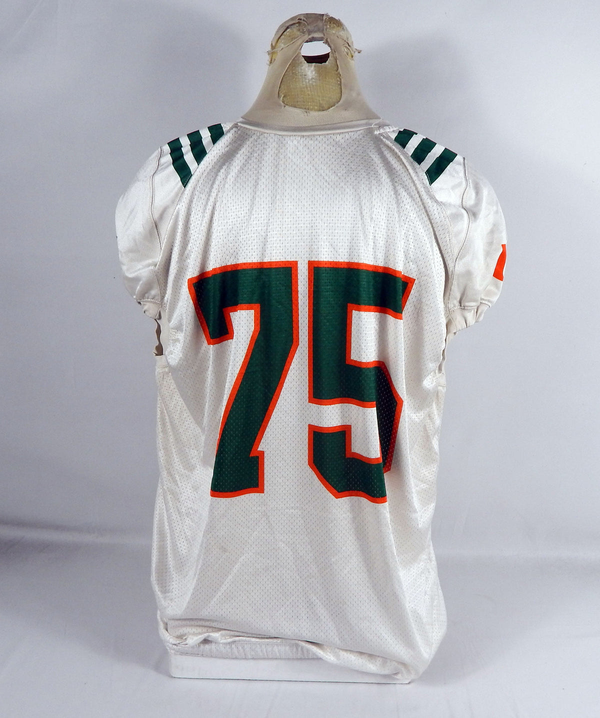 Miami Hurricanes #75 Game Used White Practice Jersey XL+2 DP72136 Pic2