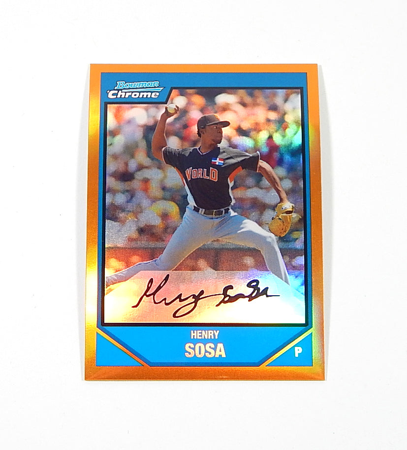 2007 Bowman Chrome Draft Future's Game Prospects Orange Refractor Henry Sosa /25
