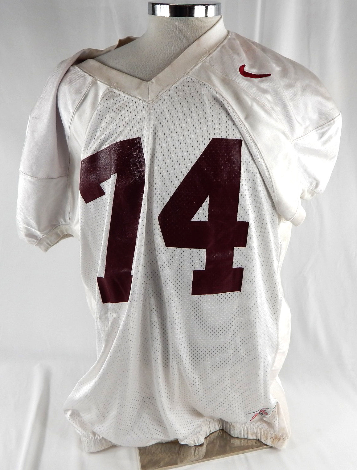 1990s Alabama Crimson Tide #74 Game Used White Practice Jersey XXXL 654