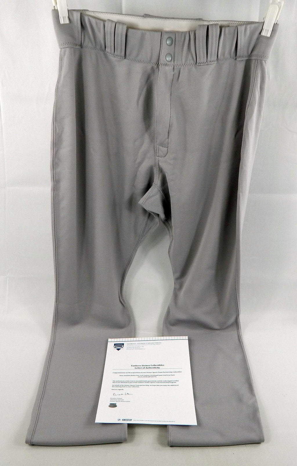 2018 New York Yankees Jonathan Holder #65 Game Used Grey Pants 38 710