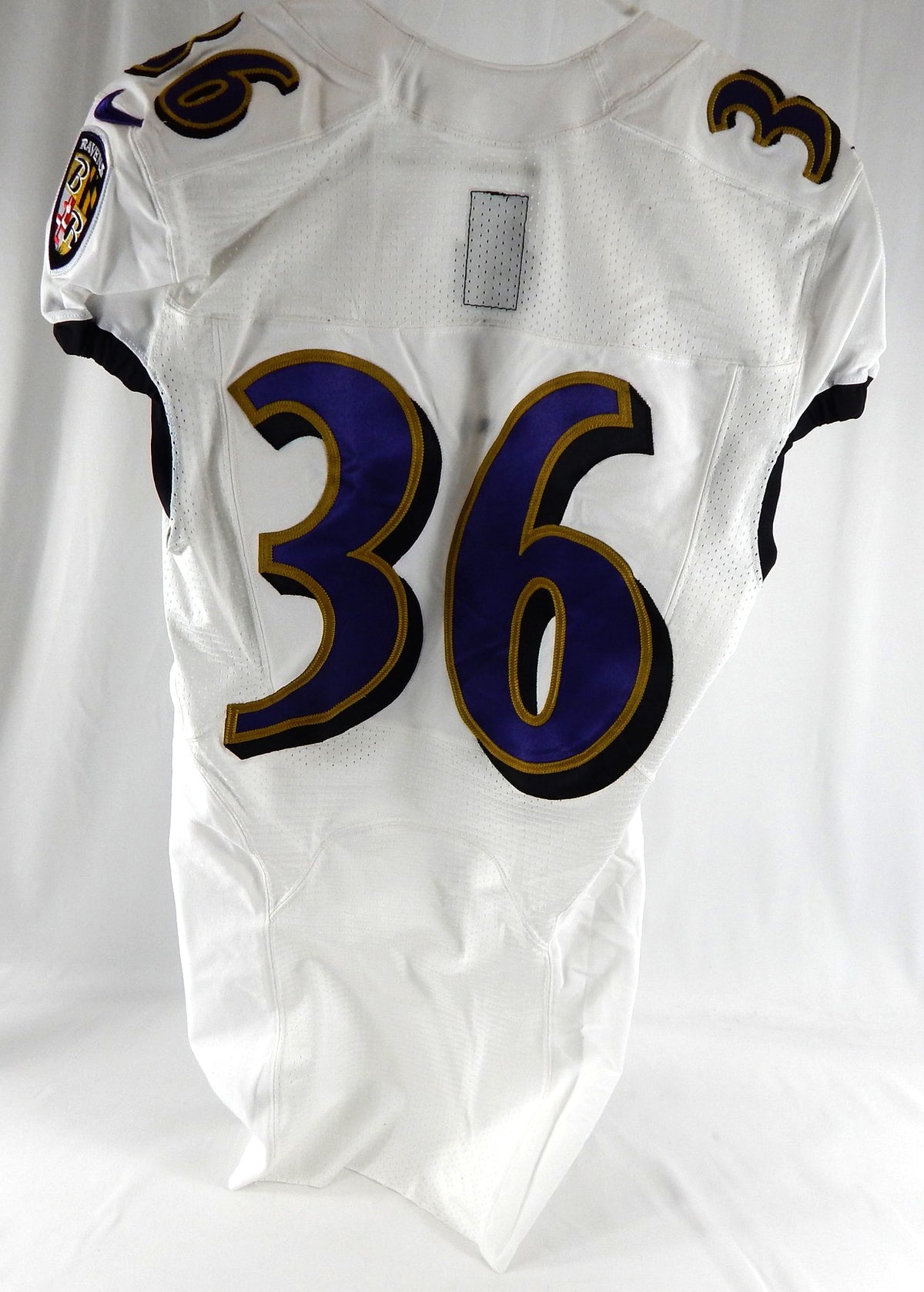 2022 Baltimore Ravens #36 Game Used White Practice Jersey Ford Patch NR R 38 698 Pic2