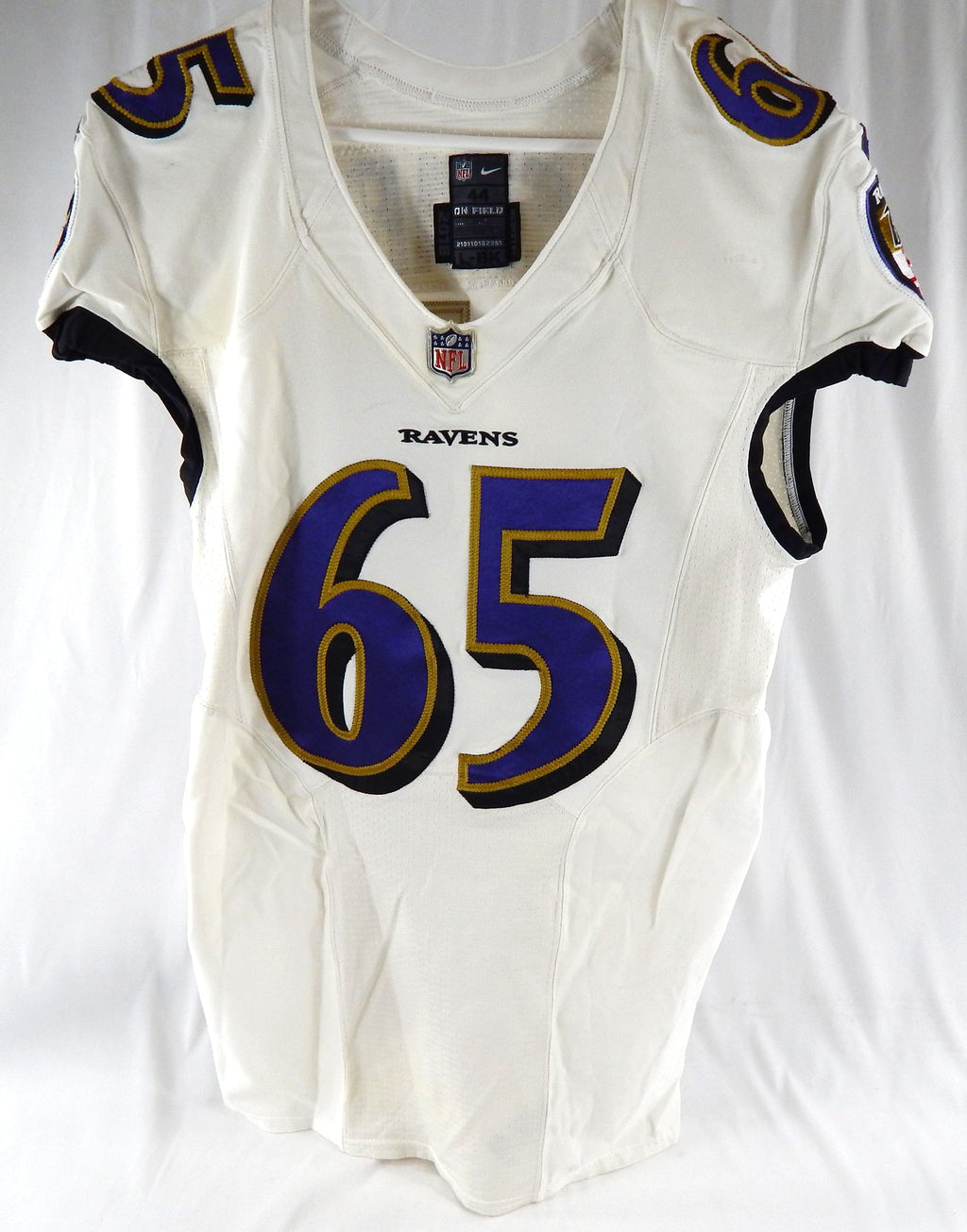 2018 Baltimore Ravens Patrick Mekari #65 Game Used White Jersey 44 707