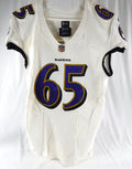 2018 Baltimore Ravens Patrick Mekari #65 Game Used White Jersey 44 707