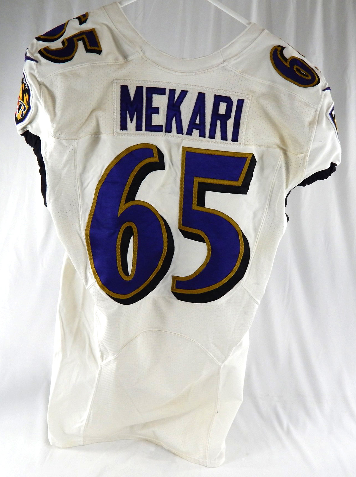 2018 Baltimore Ravens Patrick Mekari #65 Game Used White Jersey 44 707 Pic2