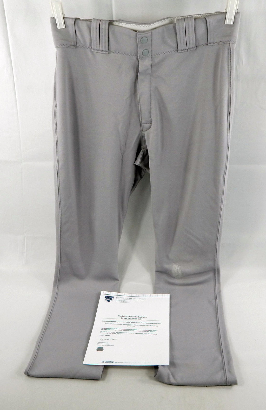 2018 New York Yankees Neil Walker #14 Game Used Grey Pants 35 713