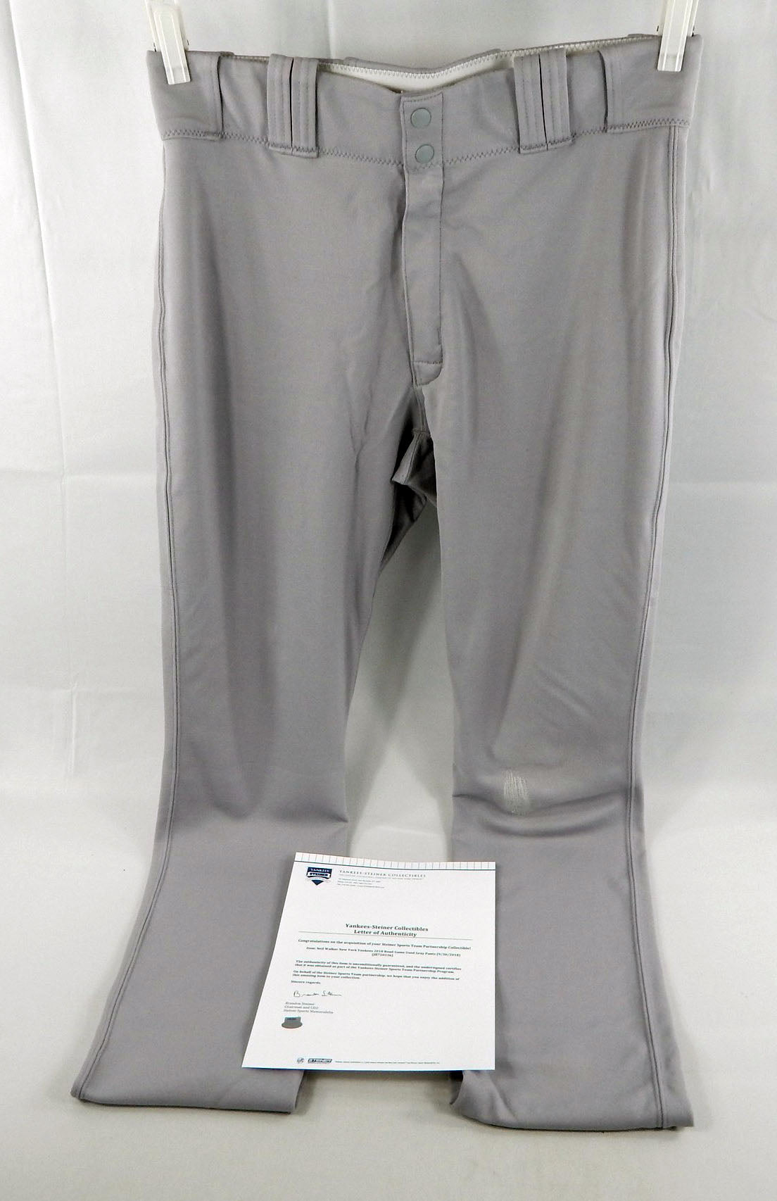 2018 New York Yankees Neil Walker #14 Game Used Grey Pants 35 713