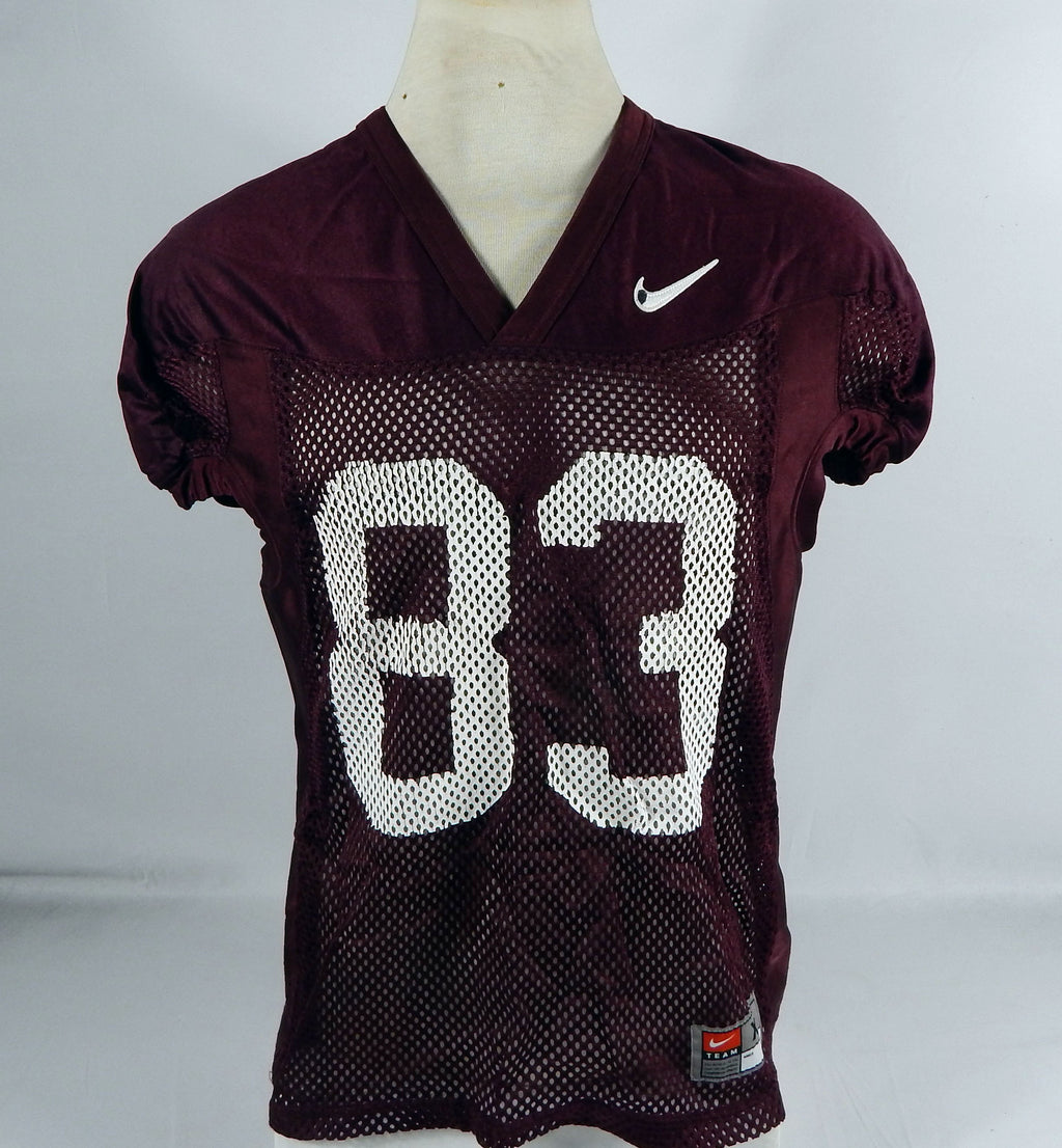 2000s Virginia Tech Hokies #83 Game Used Maroon Practice Jersey XL DP72139