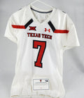 2018 Texas Tech Red Raiders #7 Game Issued Pos Used White Jersey NP R 46 66