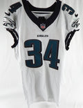 2024 Philadelphia Eagles Montrell Johnson Jr #34 Game Used White Jersey 40 962