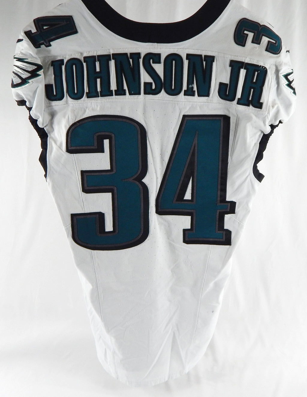 2024 Philadelphia Eagles Montrell Johnson Jr #34 Game Used White Jersey 40 962 Pic2