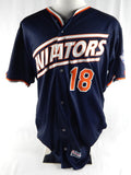 2024 Las Vegas Aviators Pedro Santos #18 Game Used Navy Jersey 46 633