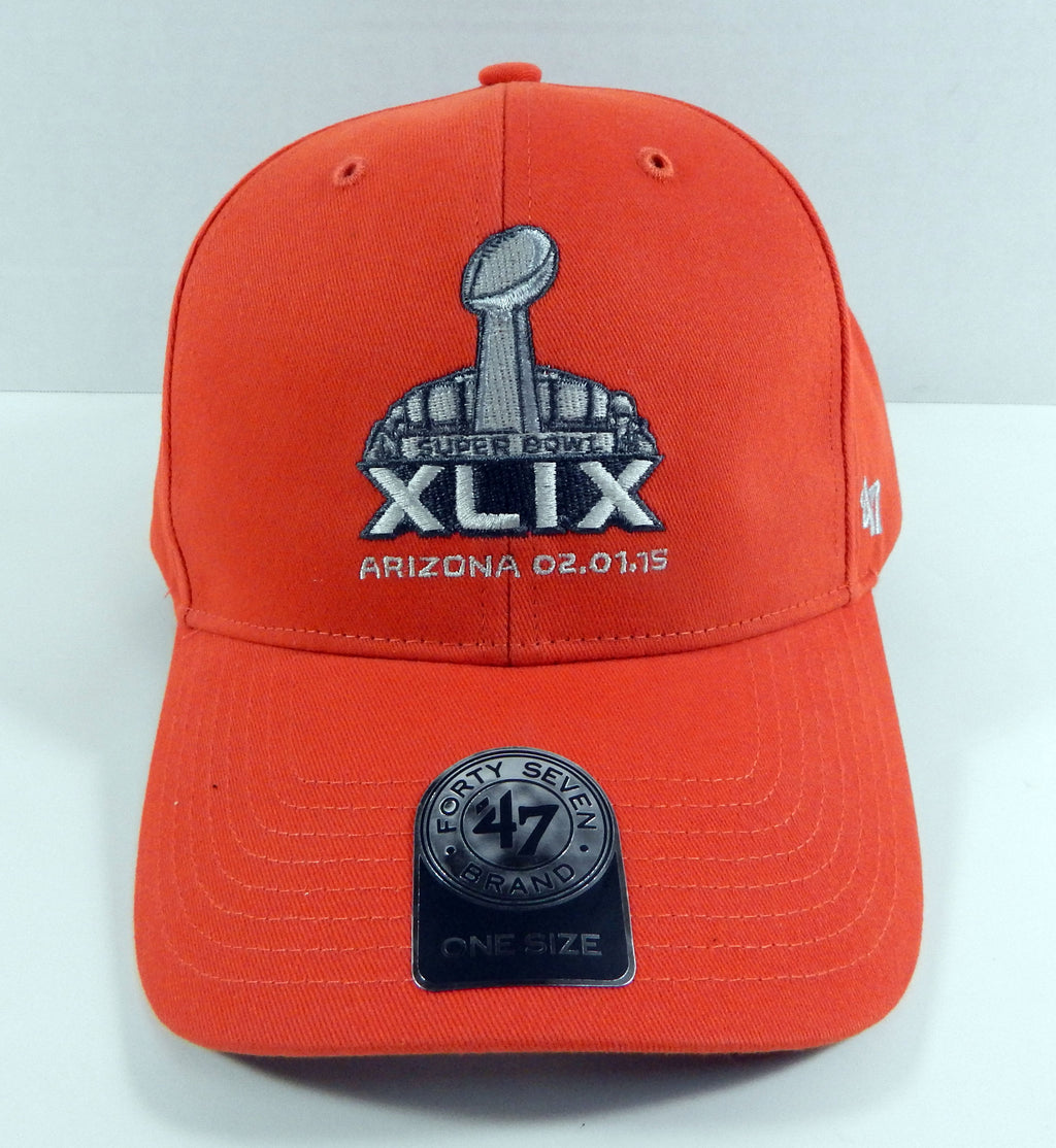 Super Bowl XLIX '47 Brand Orange Adjustable Hat New England Patriots NWT