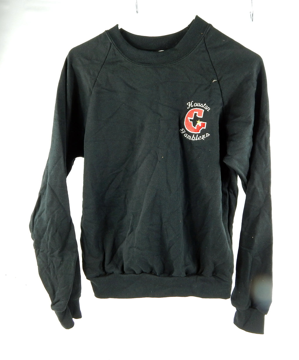 1990s Houston Gamblers Team Issued Black Crewneck Sweatshirt M DP70808