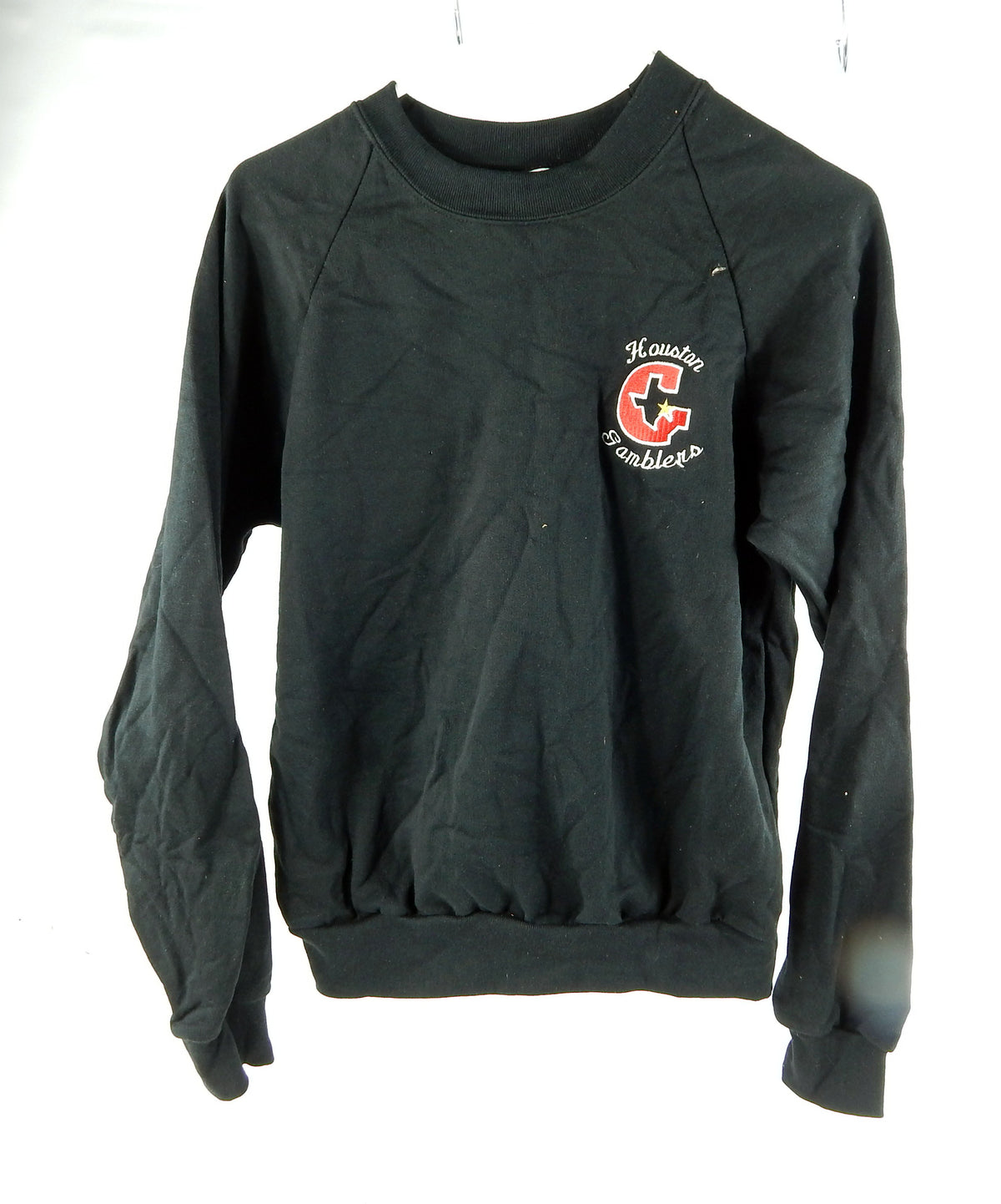 1990s Houston Gamblers Team Issued Black Crewneck Sweatshirt M DP70808