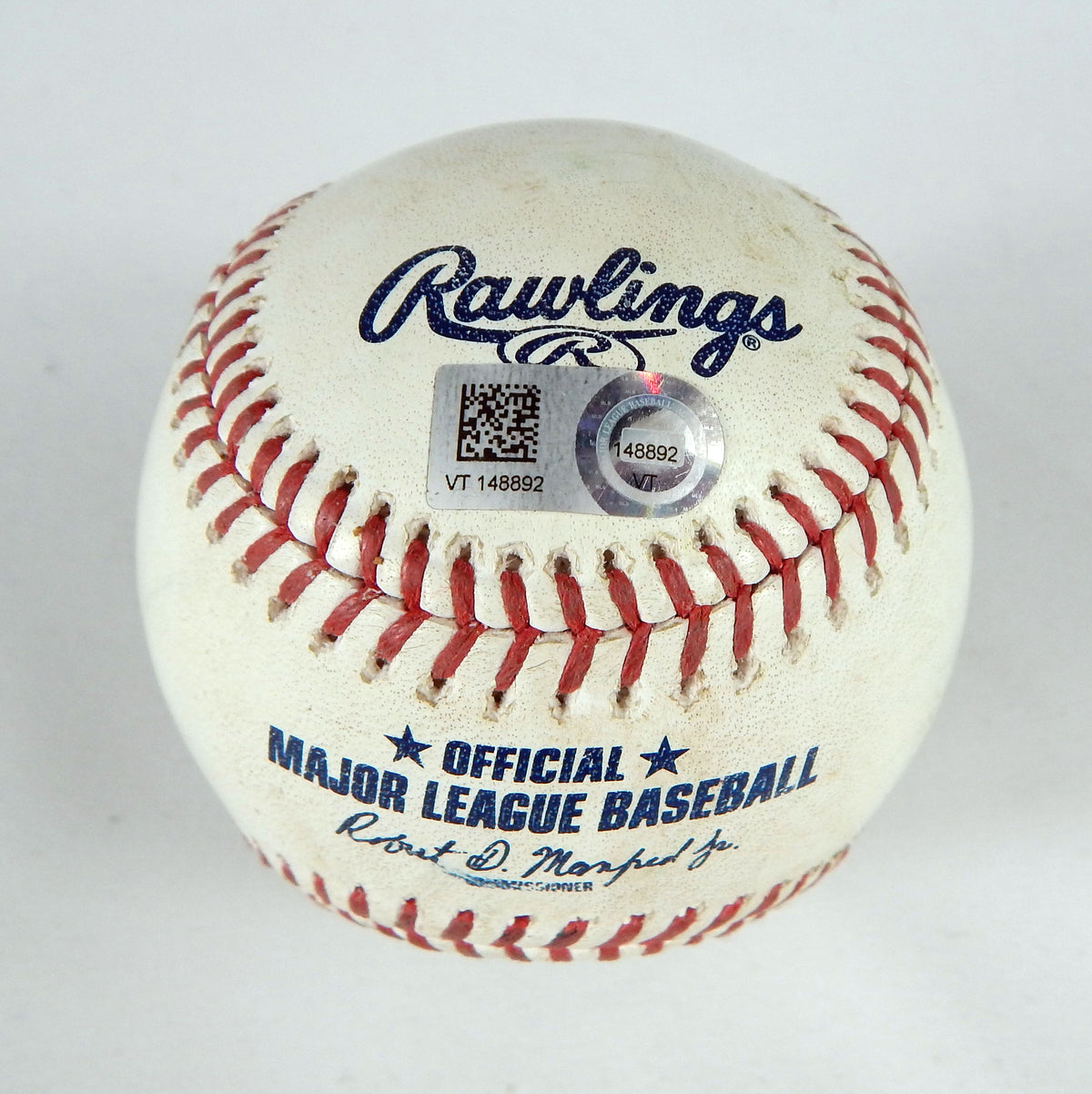 2023 Athletics Nationals Game Used Baseball Paul Blackburn ldemaro Vargas FO 8 Pic2