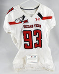 2018 Texas Tech Red Raiders #93 Game Issued Pos Used White Jersey 150 P NP R 69