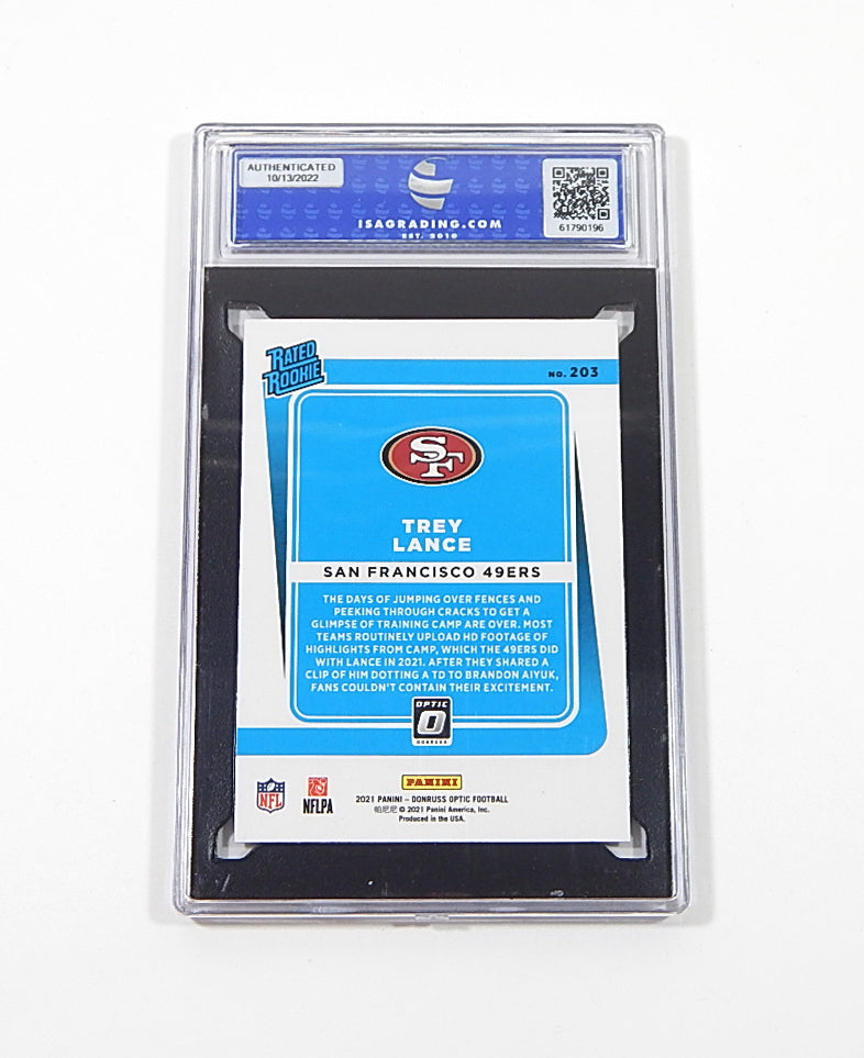 2021 Donruss Optic Rated Rookie Trey Lance RC #203 ISA 10 Pic2