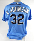 Tampa Bay Rays Kaleo Johnson #32 Game Used Blue Jersey ST BP DP72460