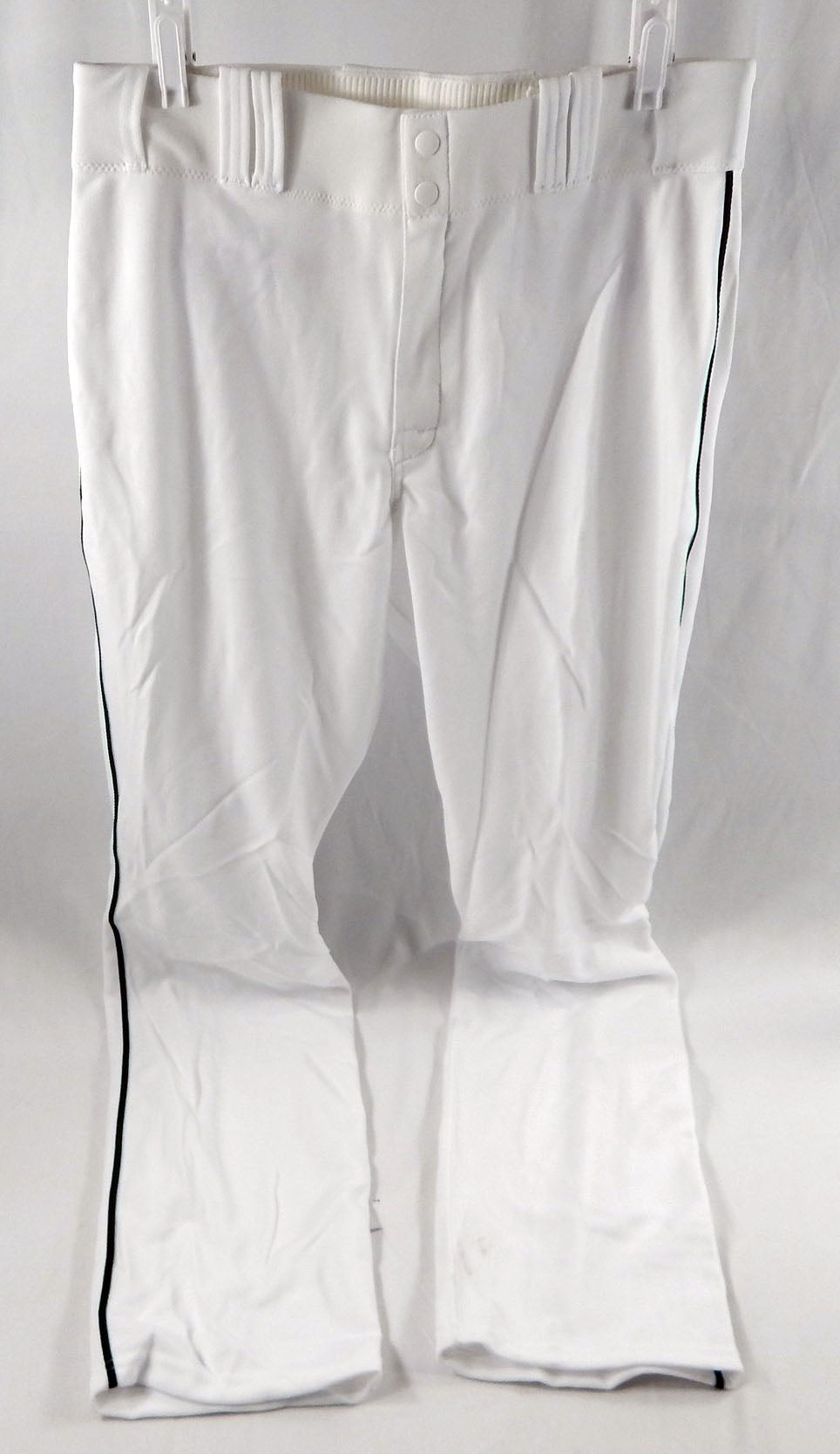 2015 Miami Marlins Jeff Mathis #6 Game Used White Baseball Pants 35-43 DP113570