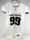 2013-15 Utah State Aggies #99 Game Used White Jersey Name Plate Removed M 107