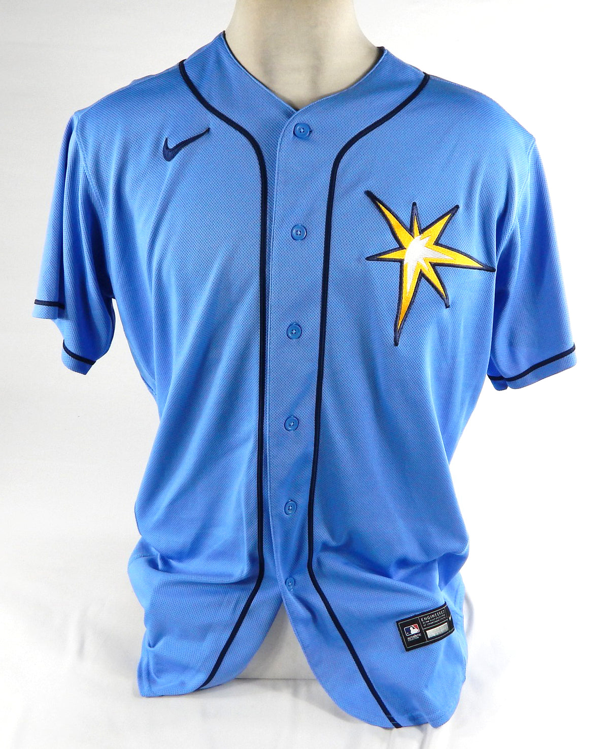 Tampa Bay Rays Kaleo Johnson #32 Game Used Blue Jersey ST BP DP72460 Pic2