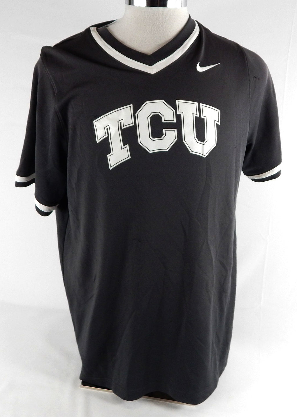 2021 Texas Christian Frogs #27 Game Used Grey Practice Jersey Baseball XL 754