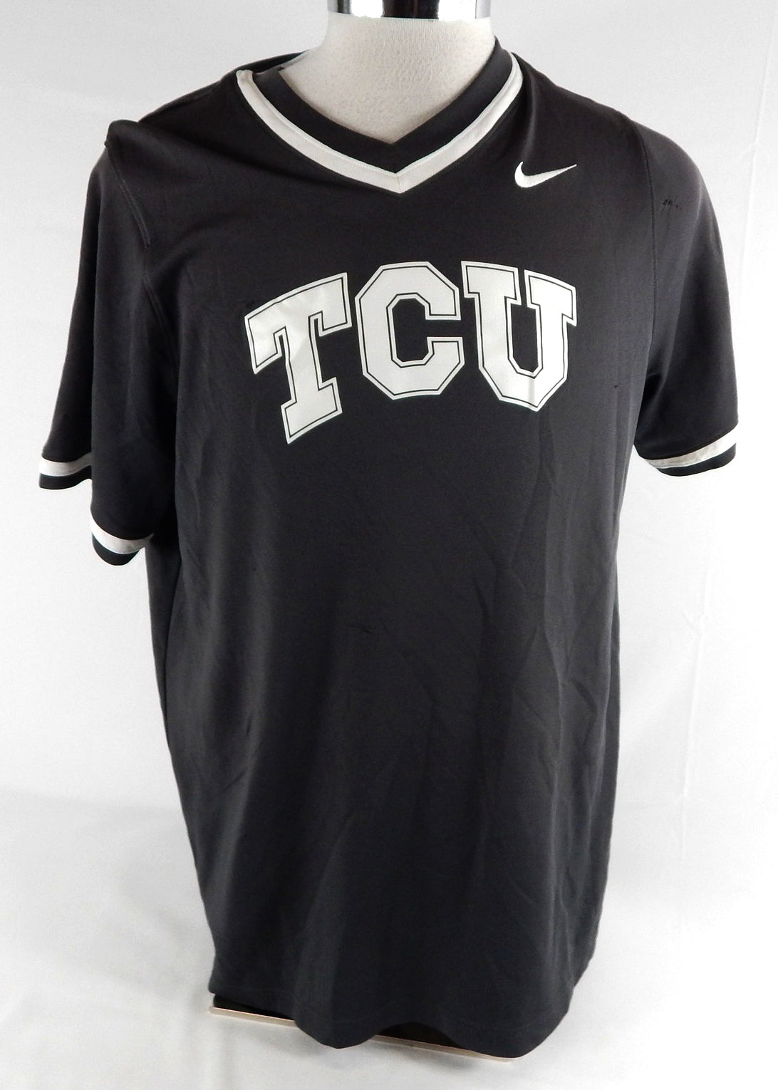 2021 Texas Christian Frogs #27 Game Used Grey Practice Jersey Baseball XL 754