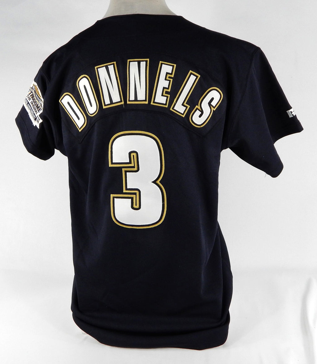 1995 Houston Astros Chris Donnels #3 Game Used Black Jersey 30th Patch 46 561 Pic2