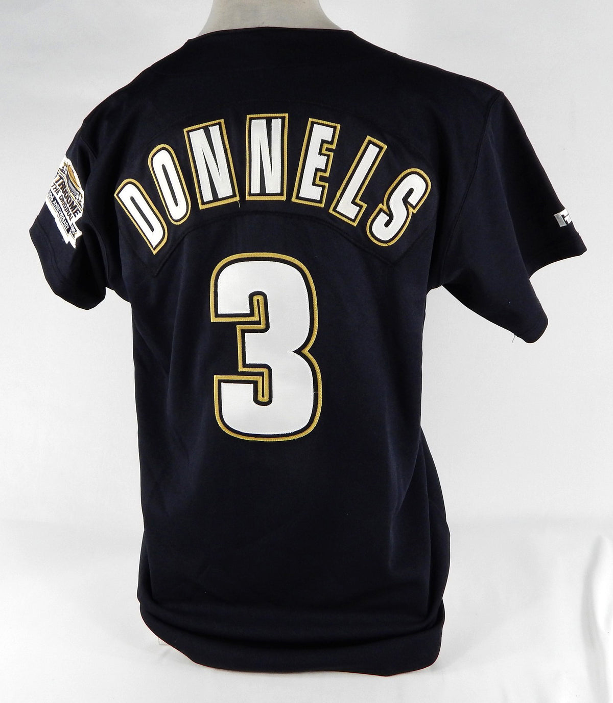 1995 Houston Astros Chris Donnels #3 Game Used Black Jersey 30th Patch 46 561 Pic2