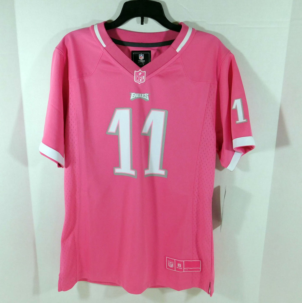 New Girls Philadelphia Eagles Carson Wentz #11 Pink Game Jersey L Nike Auth NWT