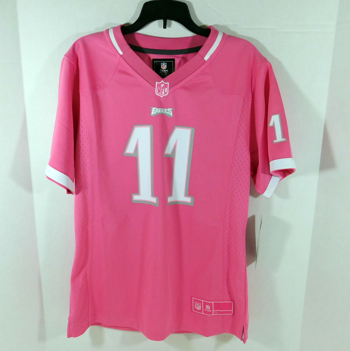 New Girls Philadelphia Eagles Carson Wentz #11 Pink Game Jersey L Nike Auth NWT