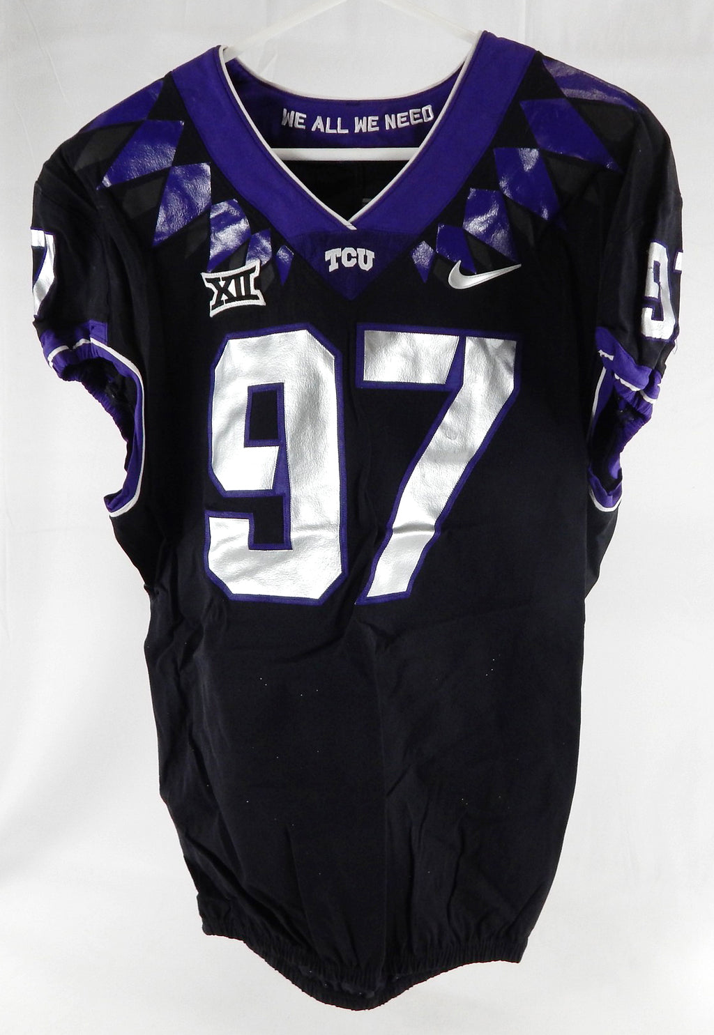 2021 Texas Christian TCU Frogs #97 Game Used Black Jersey Football NP R 46 849