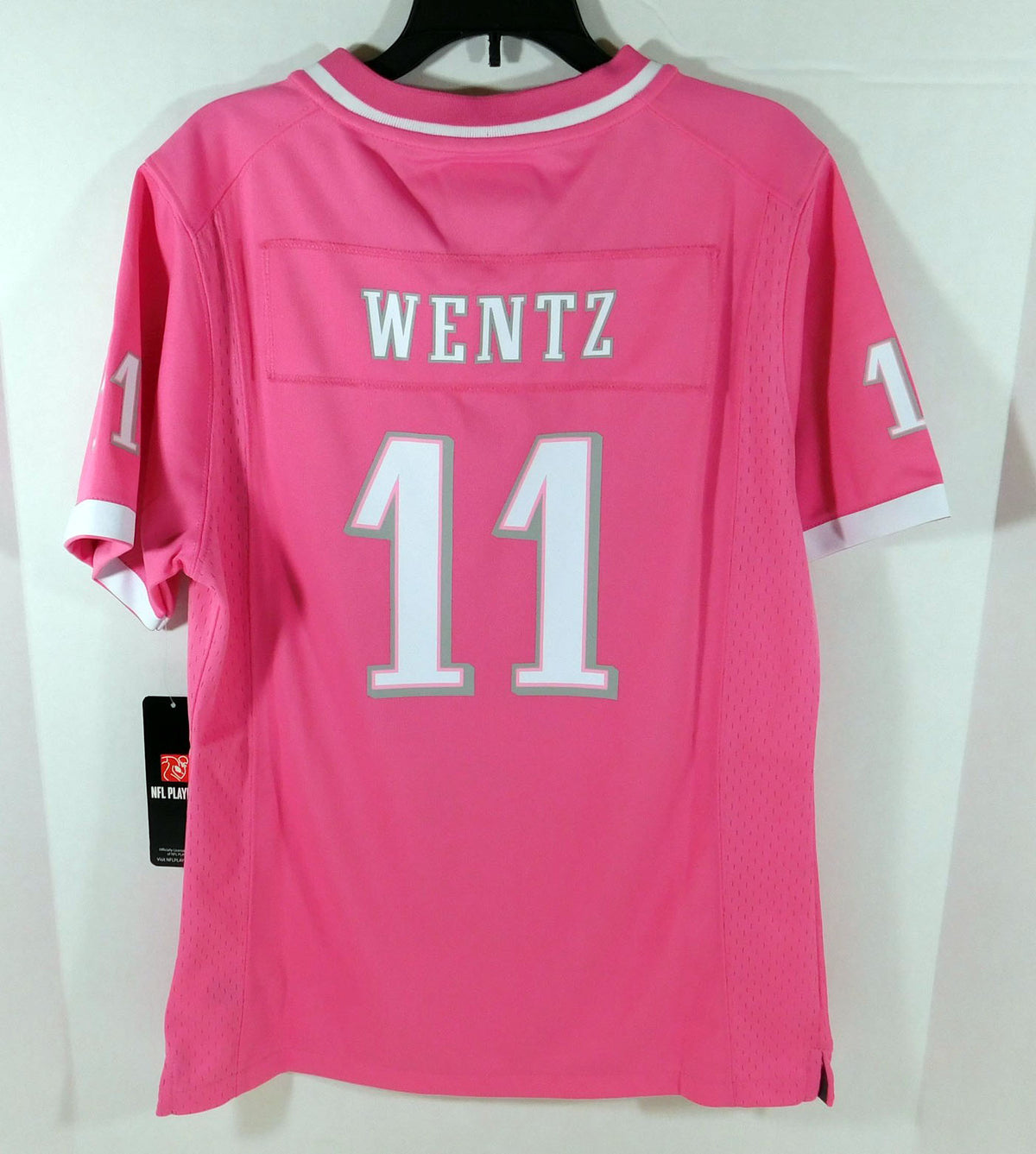 New Girls Philadelphia Eagles Carson Wentz #11 Pink Game Jersey L Nike Auth NWT Pic2