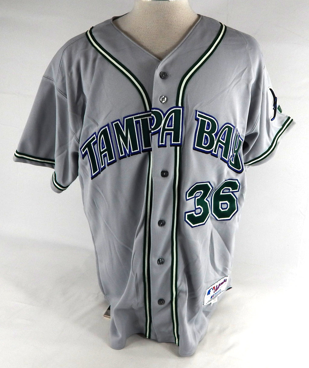 2003 Tampa Bay Devil Rays Jeff Liefer #36 Game Used Grey Jersey 50 500