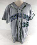 2003 Tampa Bay Devil Rays Jeff Liefer #36 Game Used Grey Jersey 50 500