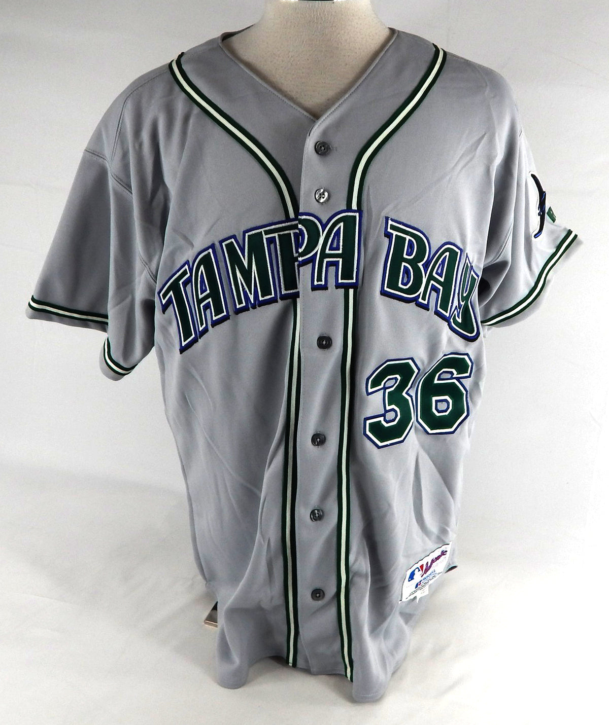 2003 Tampa Bay Devil Rays Jeff Liefer #36 Game Used Grey Jersey 50 500