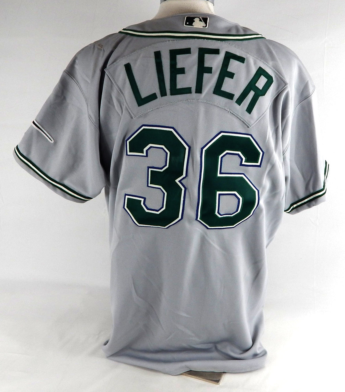 2003 Tampa Bay Devil Rays Jeff Liefer #36 Game Used Grey Jersey 50 500 Pic2